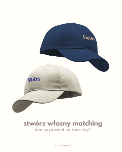 ZESTAW DLA DWÓCH czapka z personalizowanym napisem